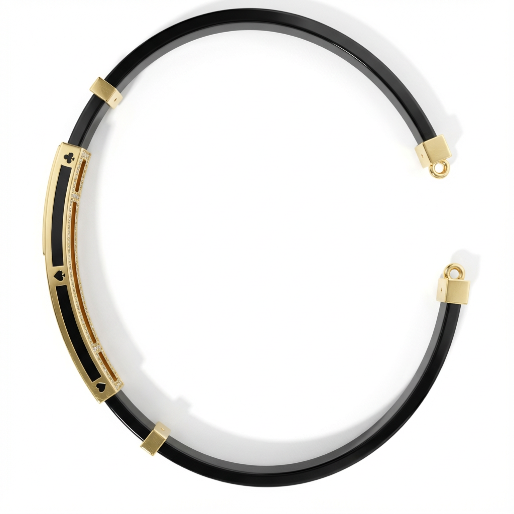 Kart Sembollü Siyah Şans Bilekliği