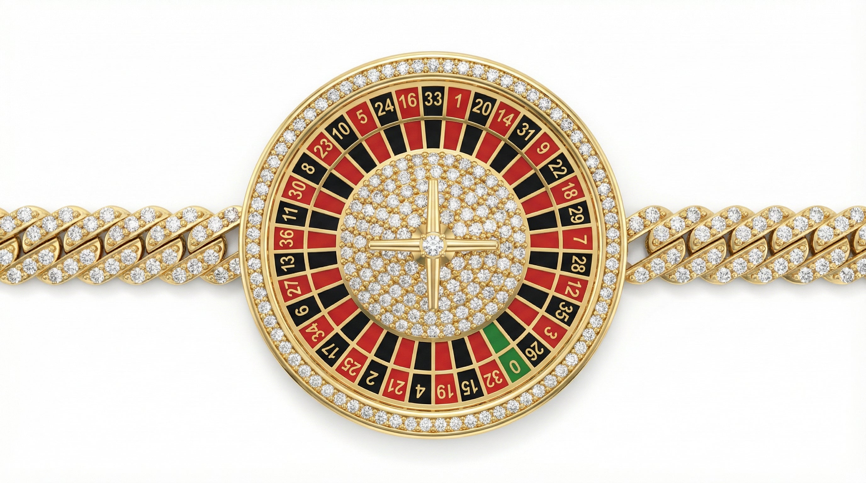 Pırlanta Taşlı Rulet Casino Bilekliği