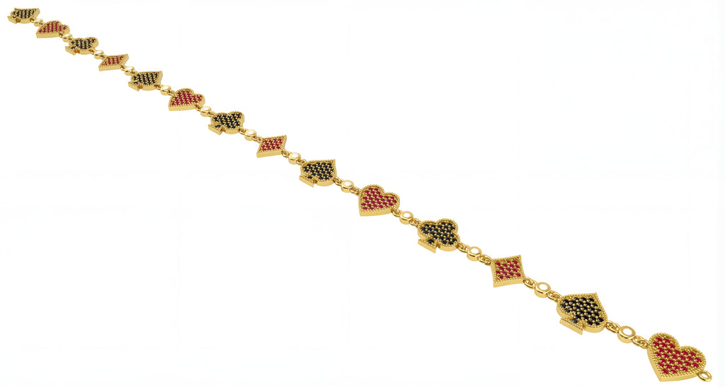 Poker Sembollü Zarif Şans Bilekliği